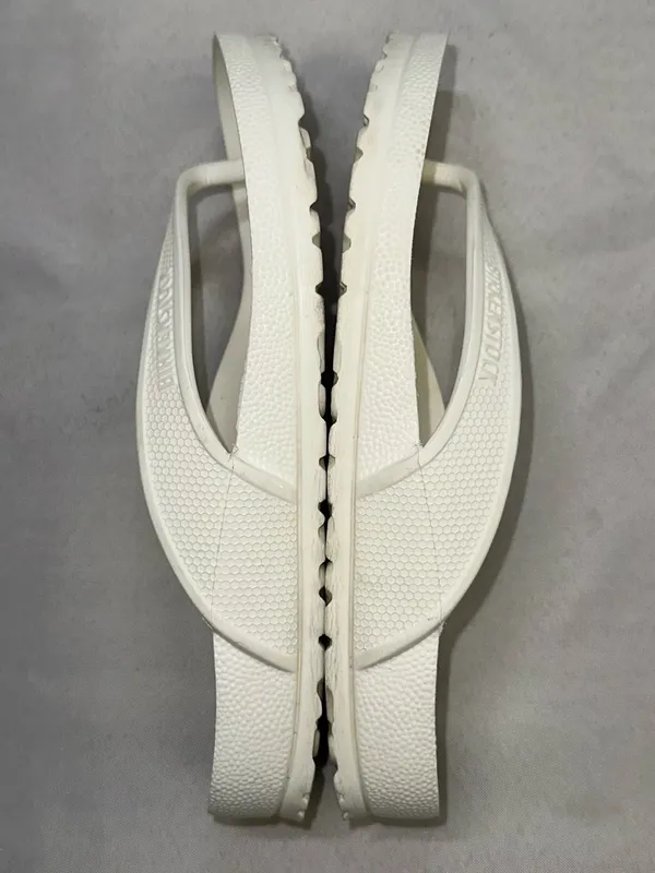 Birkenstock White Rubber Toe Post Thong Size 8 Women Size 6 Men - Image 7