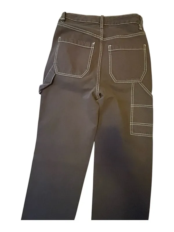 PacSun Women's Dark Brown Skinny Jeans with Contrast Stitching - Image 2