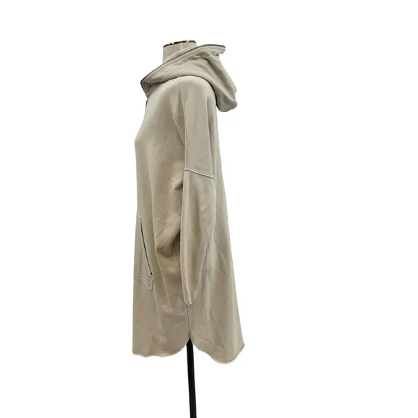 AllSaints Xonda Hoodie Dress Sweatshirt Zip‎ 1/4 Zip Beige Cream Size Small - Image 8
