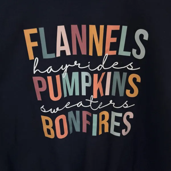 Gildan Fall Themed Screen Print Crewneck Sweatshirt in Navy - Image 2