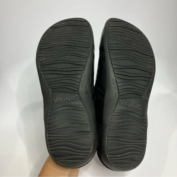 Vionic Claire black leather mules slip on shoes‎ women's size 9 business casual - Image 7