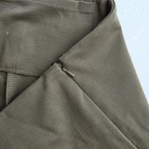 Fabletics NWT Ponte Skinny Zip-Split Pant Tall Olive Green High Rise Large - Image 8