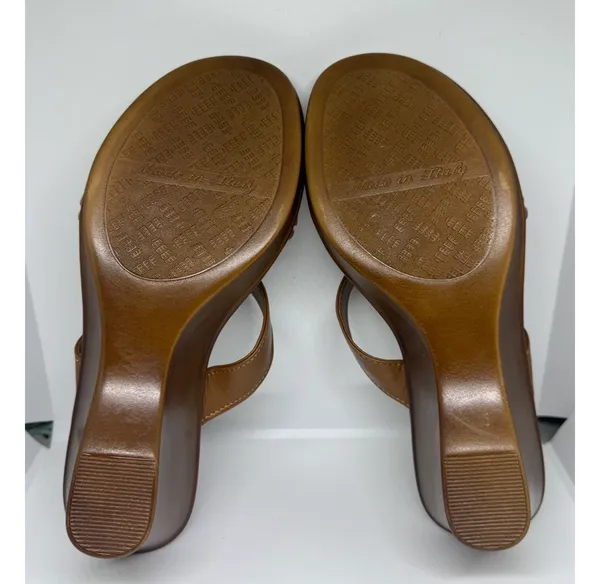 Italian Shoemakers Brown Wedge Sandals - Image 6