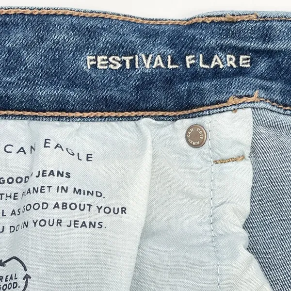 American Eagle Festival Flare Jeans Womens 18 Regular Next Level Stretch Western - Image 12