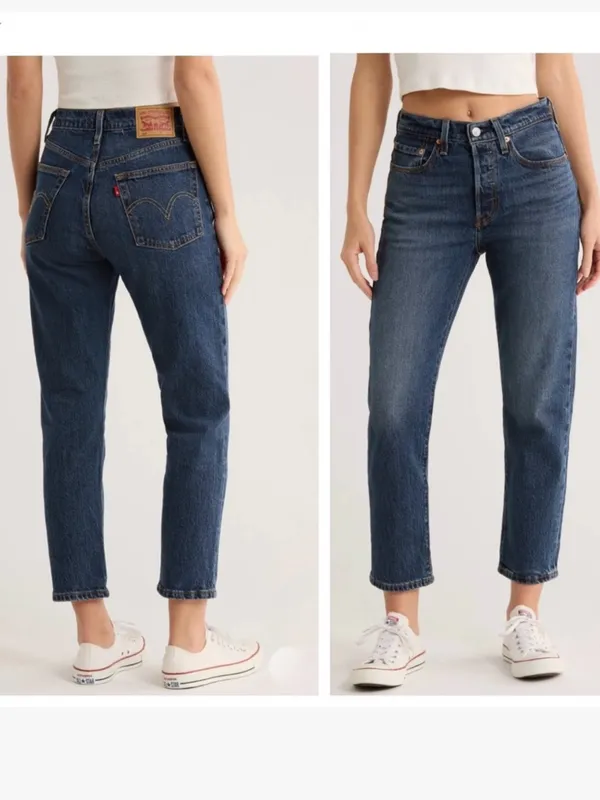NWT Levi’s Premium 501 Original Crop Jeans Straight Leg Button Fly Sz W29 L26 - Image 2