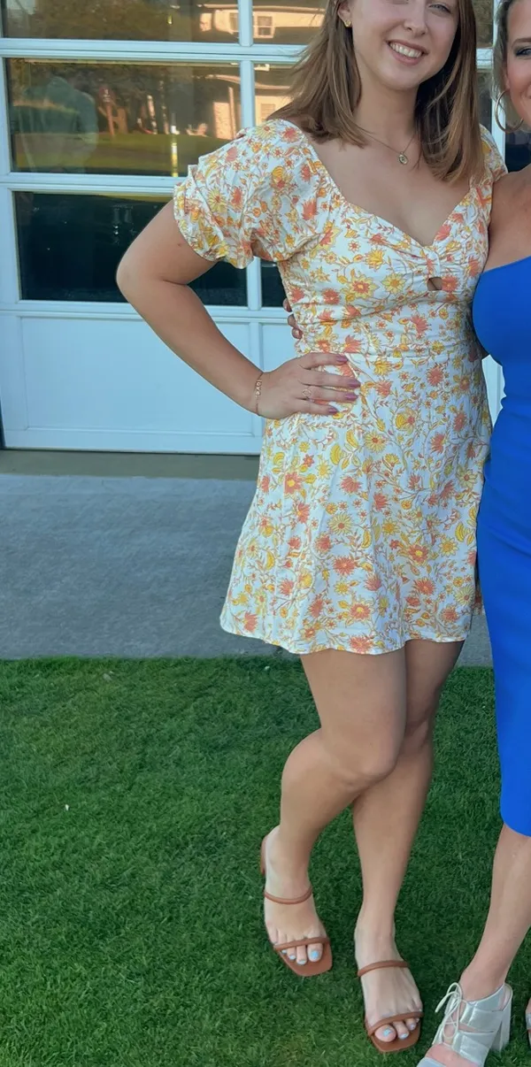 Billabong Dress Floral Mini Yellow - Image 5