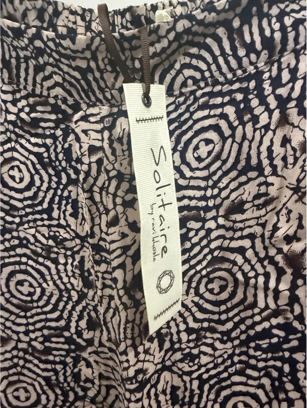 Solitaire Women's Patterned Wide-Leg Pants Size L - Image 2
