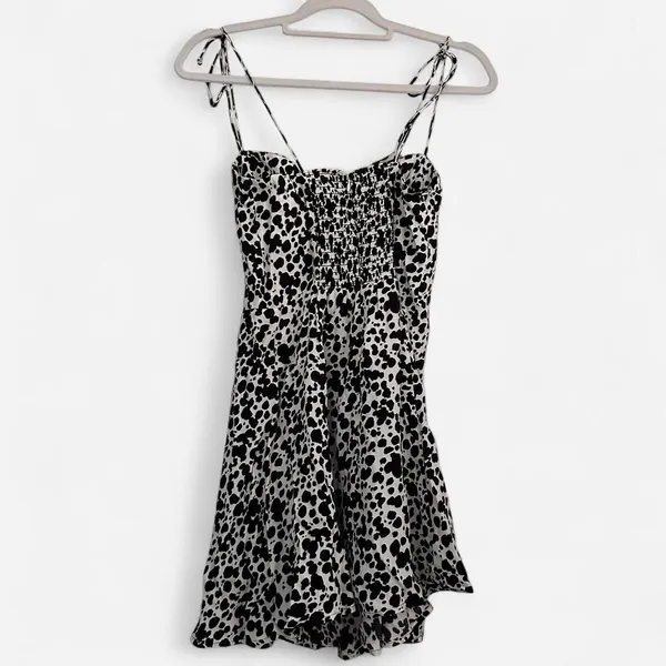 NEW Reformation Saskia rocky animal print spotted mini dress | small maximalist - Image 3