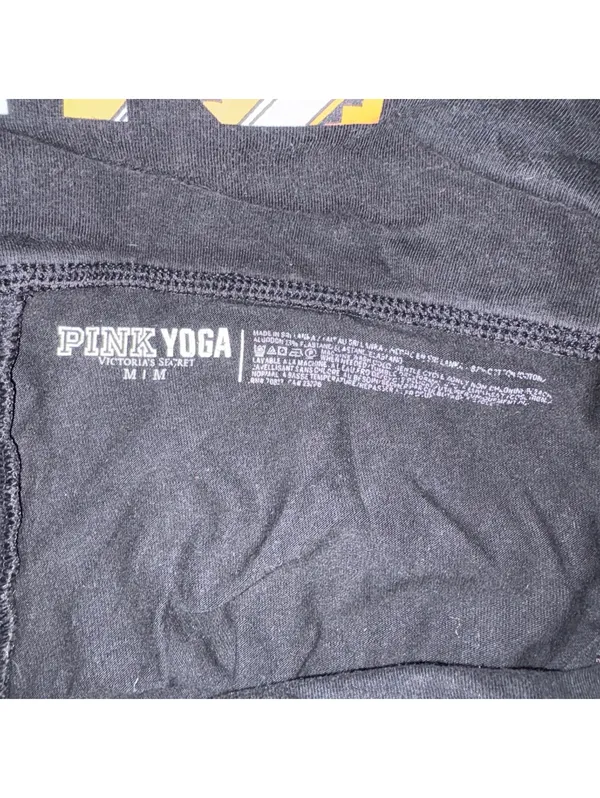 Vintage Y2K Victoria's Secret PINK Foldover Yoga Black Bootcut Pants Woman’s Med - Image 5