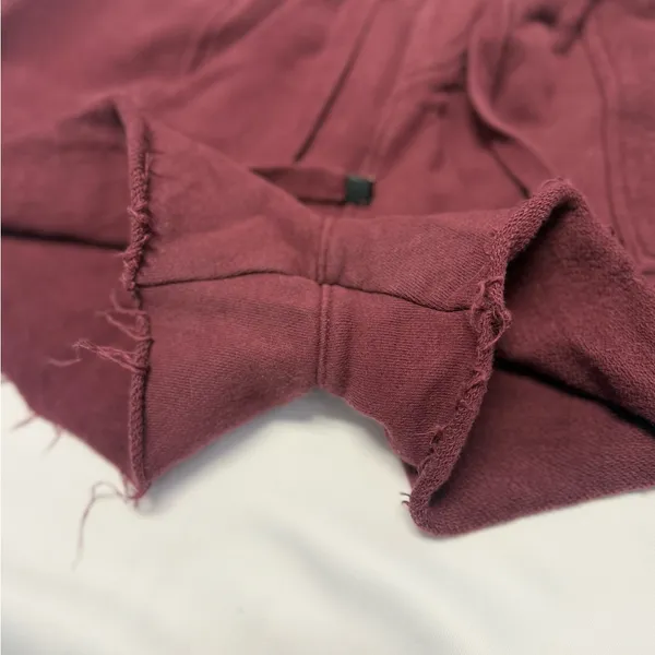 YoungLA Women's Maroon Reversed Terry Shorts: Size Medium Red - Image 3