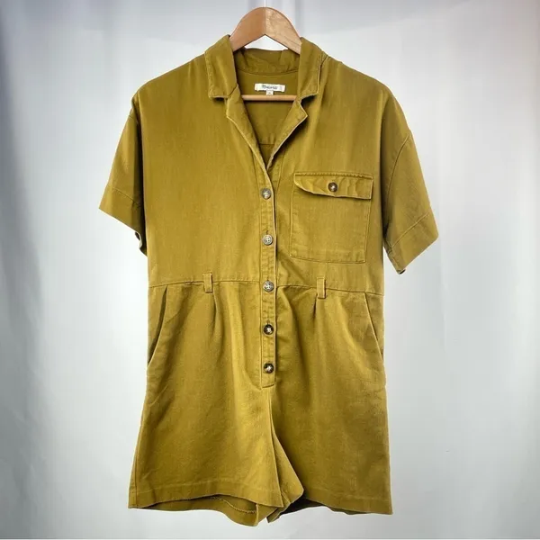 Madewell Safari Romper In Distant Olive Size Extra Small‎ - Image 5