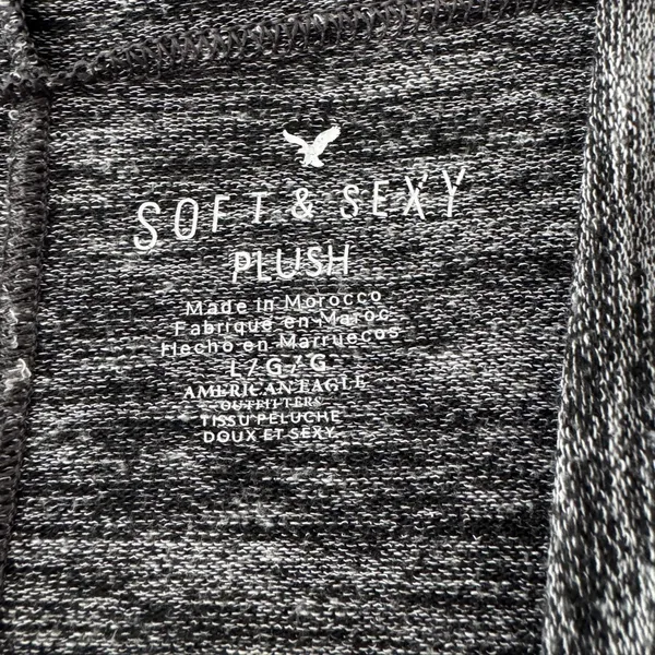 Aerie Soft & Sexy Plush Marled Black Oversized‎ Hoodie - Image 4