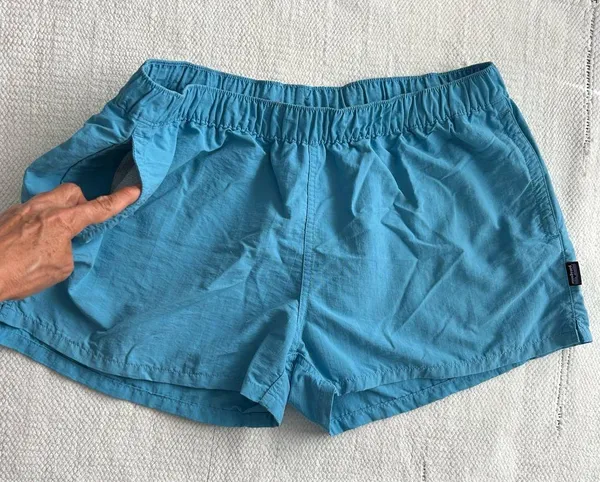 Patagonia Women's Athletic Shorts in Light Blue - Image 2