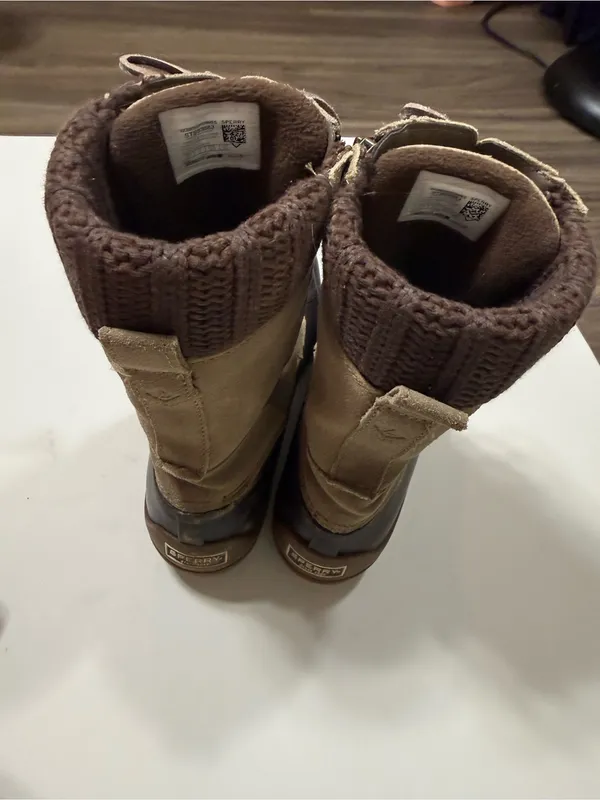 Sperry Top Sider Syren Misty Knit Cuff Waterproof Duck Boot Brown Size 8.5 - Image 4
