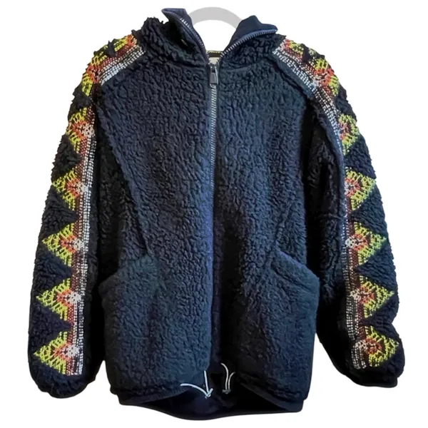 FP Movement by Free People Black Teddy Jacket with Patterned Sleeves - Image 7