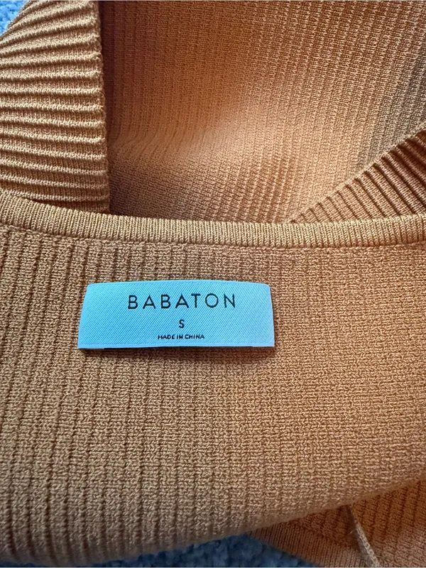 Babaton Artizia Ribbed Knit Cami - Mustard Yellow S - Image 3