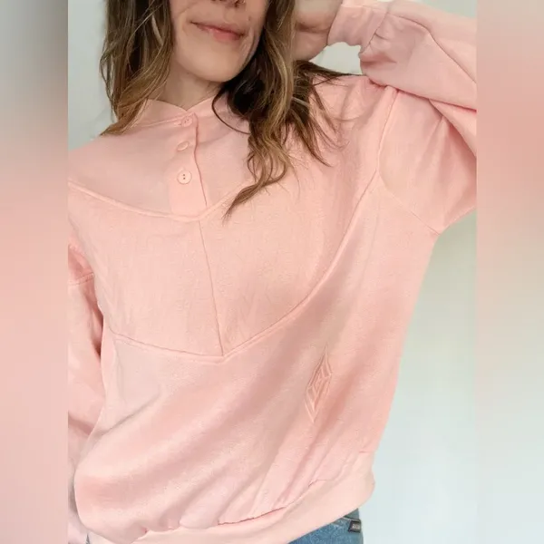 90s Vintage Choices From Gitano Pink Embroidered Crewneck Button Front Sweater - Image 7