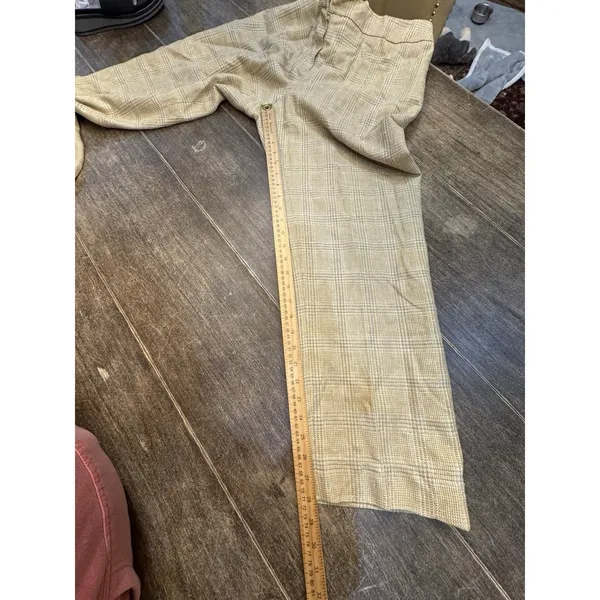 Vintage Carlisle Silk Wool Blend Textured Plaid Trouser Size 14‎ Lined - Image 14