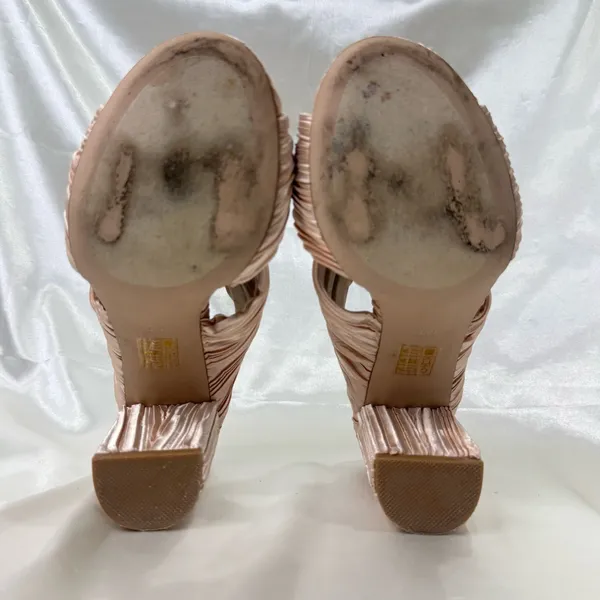 Free People X Jeffrey Campbell Venice Mule Heels 6.5 Twist Satin Feminine Chic - Image 6