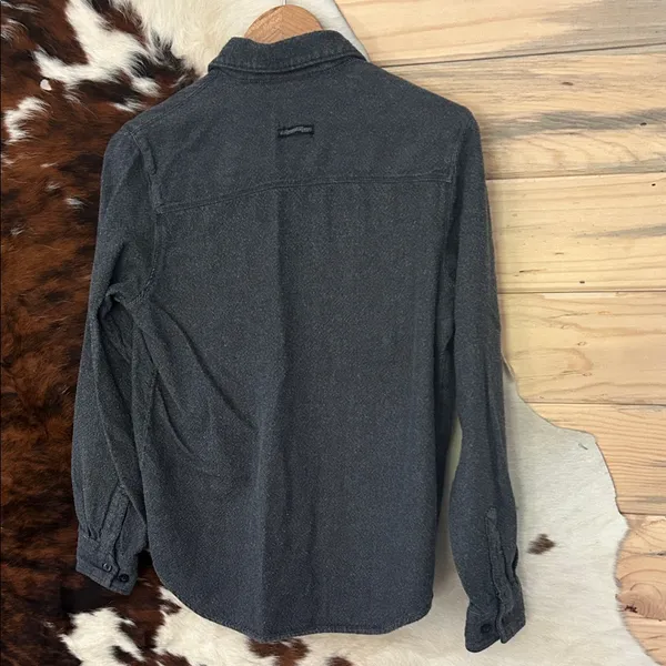 Vans Women’s Charcoal Button-Down Shirt Size Small - Image 6