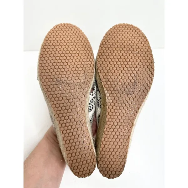 SoftWalk Snakeskin Print Espadrille Wedge Sandals Slides Black White Size 7.5 - Image 8