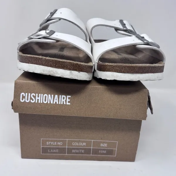 Cushionaire Lane White Leather Sandals - Size 10M - Gently Used, with Box - Image 2
