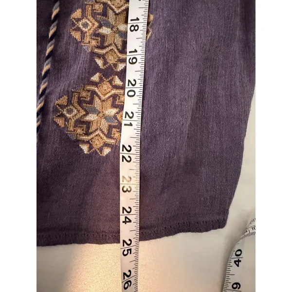 Denim‎ & Supply Ralph Lauren Purple Embroidered Boho Tassel Camisole Top Small - Image 9