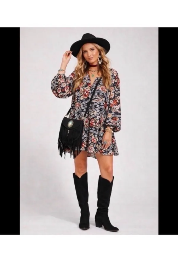 Show Me Your Mumu Boho Floral Mini Dress - Image 3