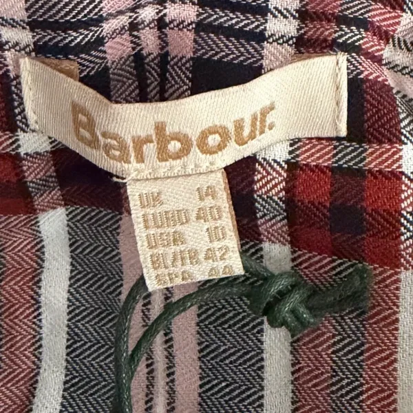 Barbour Bethwin Shirt Womens 10 White‎ Red Blue Plaid Cotton Button Down - Image 4