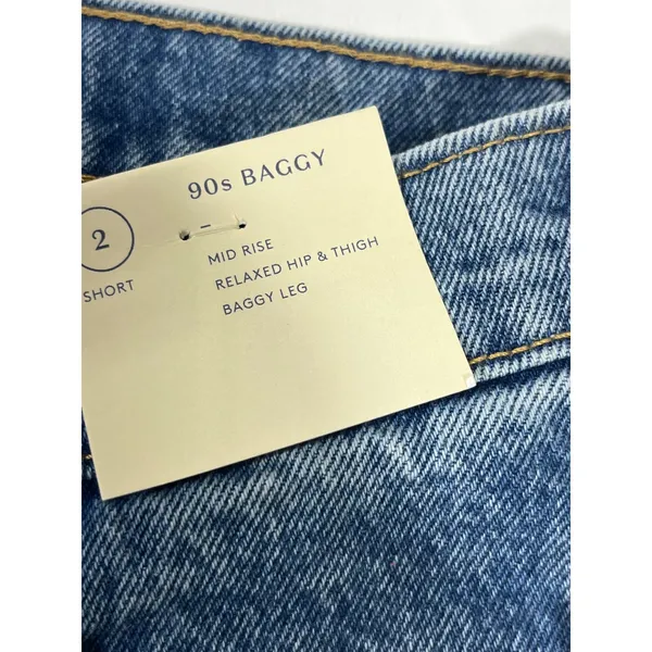 Universal Thread Mid‎ Rise 90s Baggy Patchwork Denim Jeans Women 2S Button Fly - Image 11