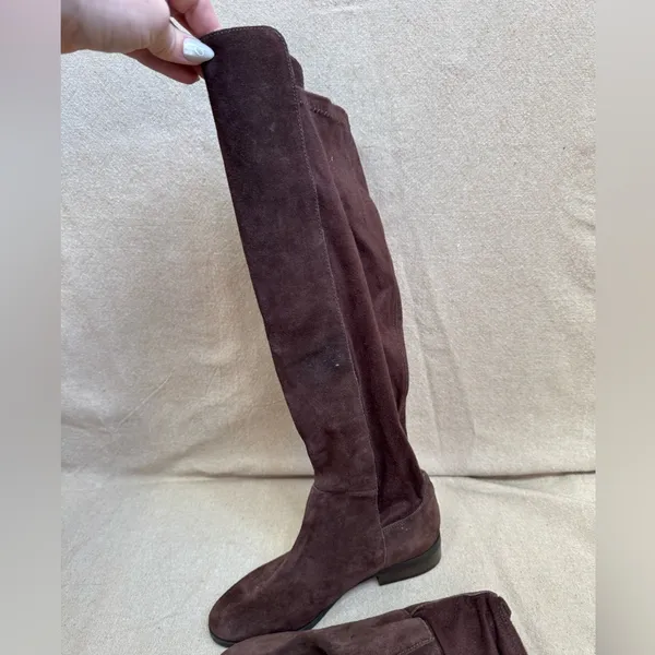 Lucky Brand Women's Brown Suede Calypso Over the Knee Boots Size 5.5M 36 - Image 6