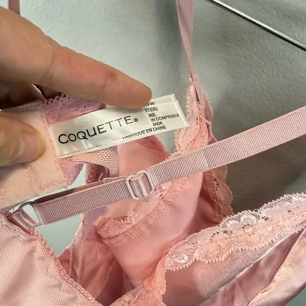 Coquette Pink Satin Lace Slip Dress Romantic Feminine‎ Size Small - Image 3
