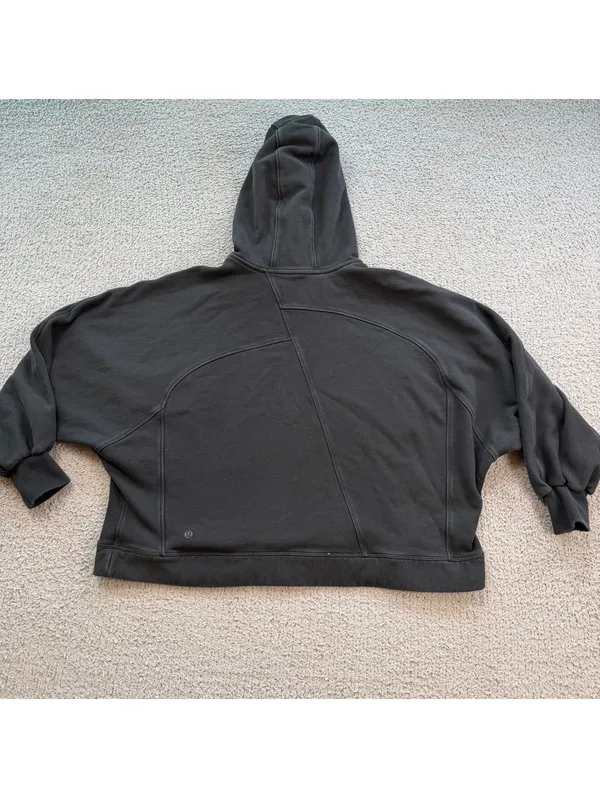 Lululemon Oversized Black Cotton Hoodie XS/S Women’s Pullover Boxy Heavyweight - Image 2