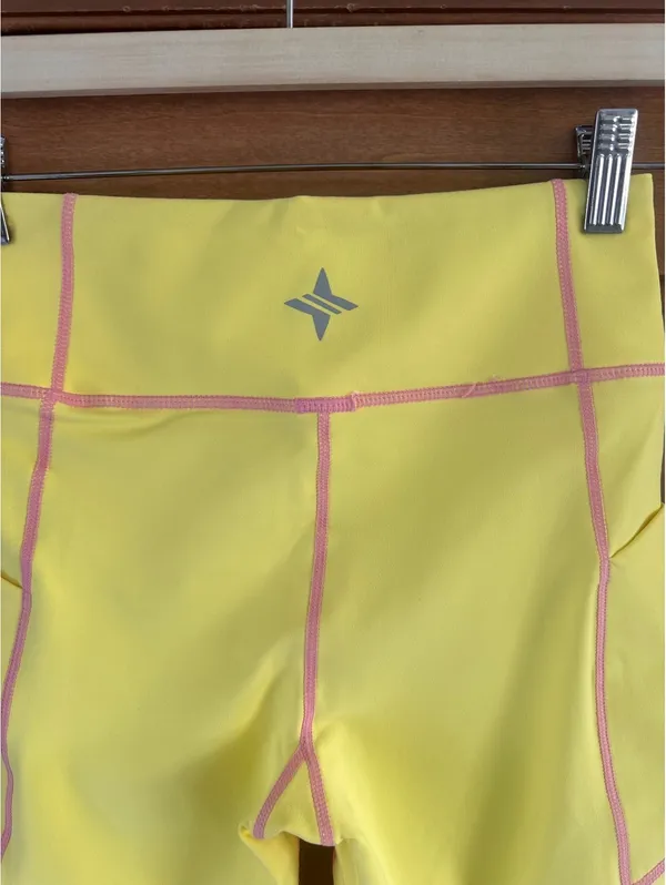 NWT Tuckernuck Sundaze Compression Biker Shorts Yellow & Pink 7” Women’s size XS - Image 7