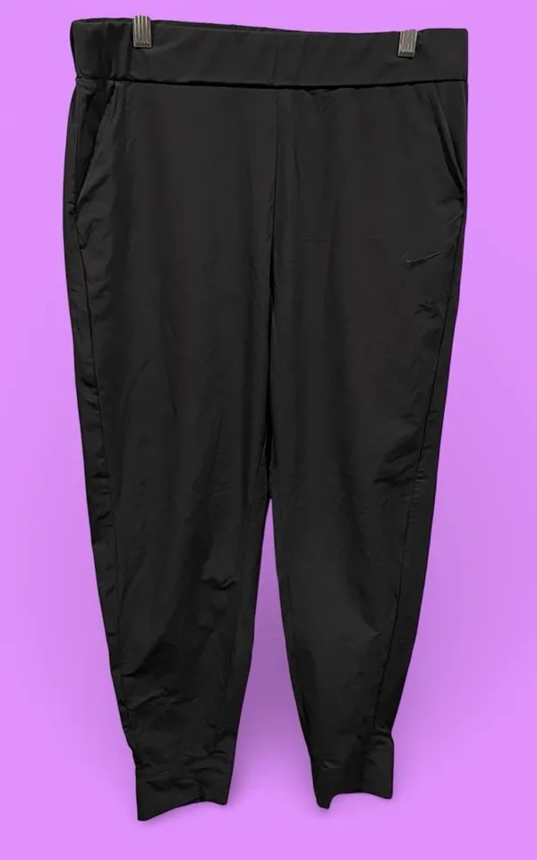 Cozy relaxed Nike dri-fit lightweight pants joggers pockets tapered leg pull on - Image 2