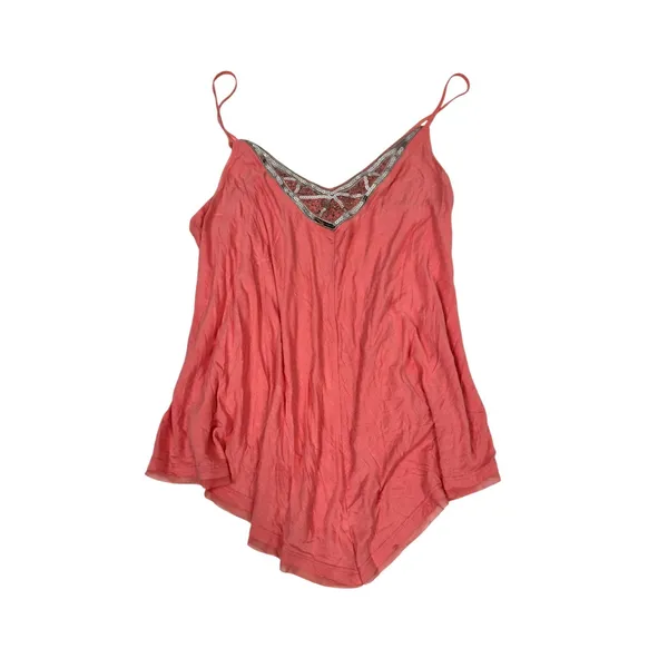 Y2K Candie's Babydoll Cami Tank‎ Top Coral Pink Sequin Fairy Grunge Large - Image 2