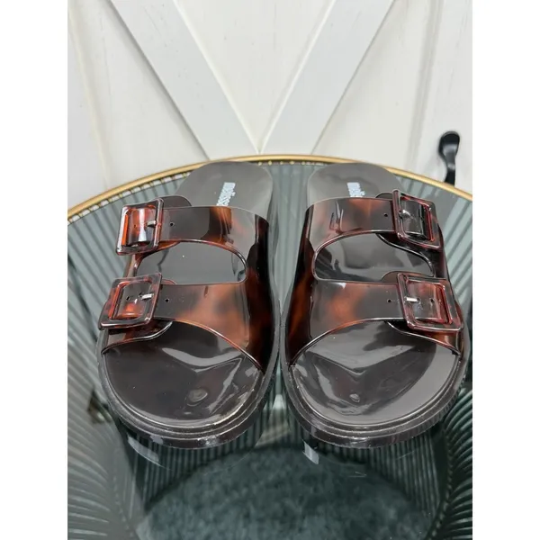 Melissa Women’s Size 7 Animal Print Double Strap Sandals Jelly Slip On Shoes - Image 3
