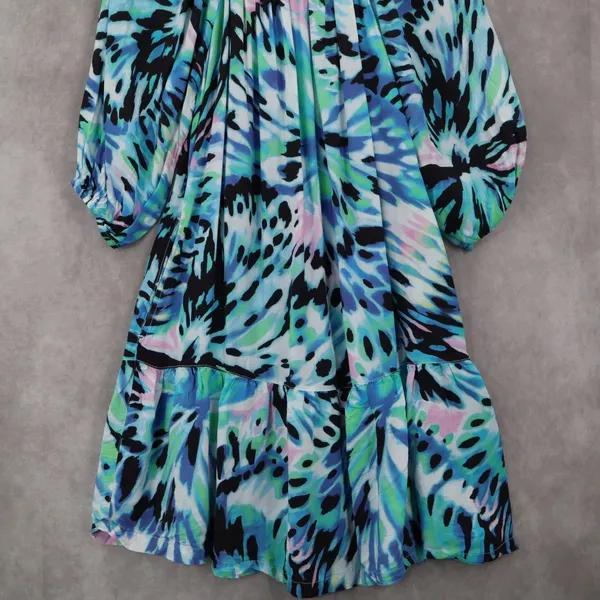 Tommy Bahama Blue Short Fit Flare Preppy Cocktail Business Colorful Dress‎ Small - Image 5