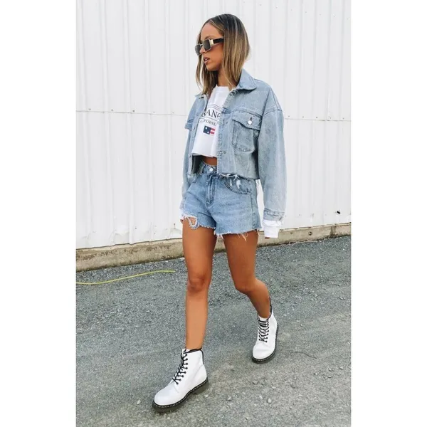 DR.Martens 1460 Lace Up Boots in White Smooth Leather US 8 - Image 3
