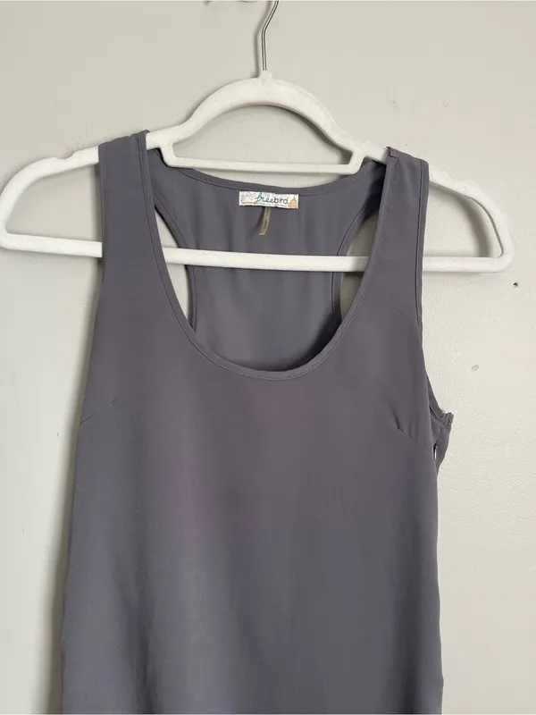 FREEBIRD Gray Sleeveless Racerback High-Low Dress Sz S - Image 3