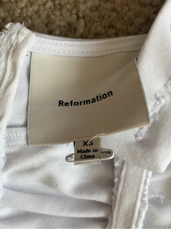 Reformation Linnea going out rush white summer sleeveless Knit Top size xs - Image 3