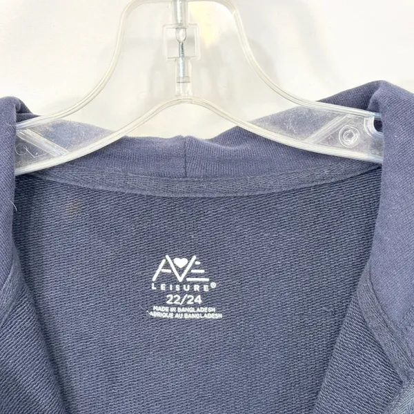 Avenue Plus Size 22/24 Hoodie Full Zip Up Jacket Athleisure Navy Blue Terry D - Image 7