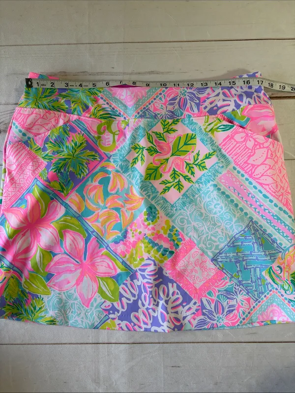 Lilly Pulitzer Luxletic Pink Multi Floral Patchwork Tropical Skort - Image 2