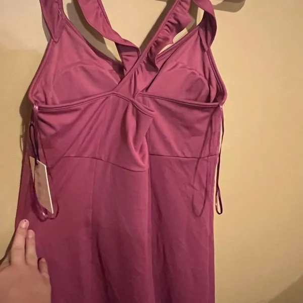 Sincerely Jules pink ruffle strap built-in bodysuit‎ active tennis dress size M - Image 13