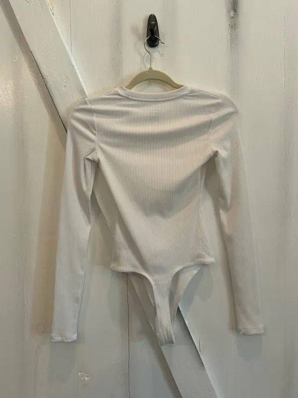 American Eagle White Long Sleeve Bodysuit  - Image 2