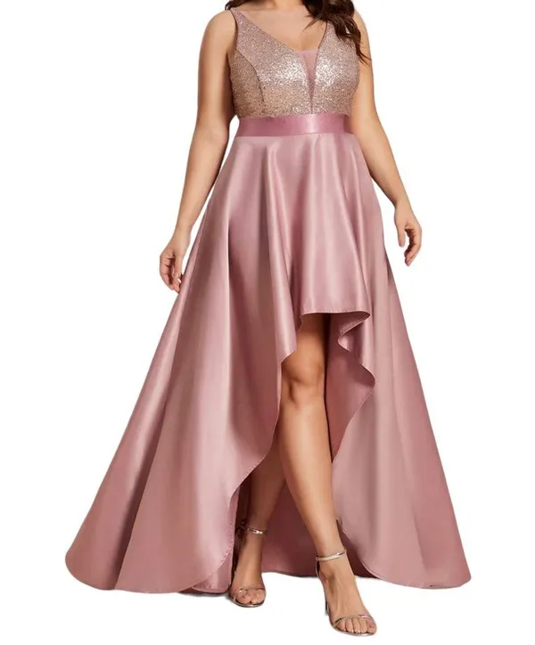 Sleeveless High Low Sequin Evening/Prom Dress - Image 3