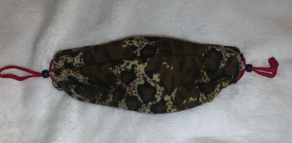 Handmade Fabric Face Mask Cheetah Leopard 🐆 Print Brown - Image 2