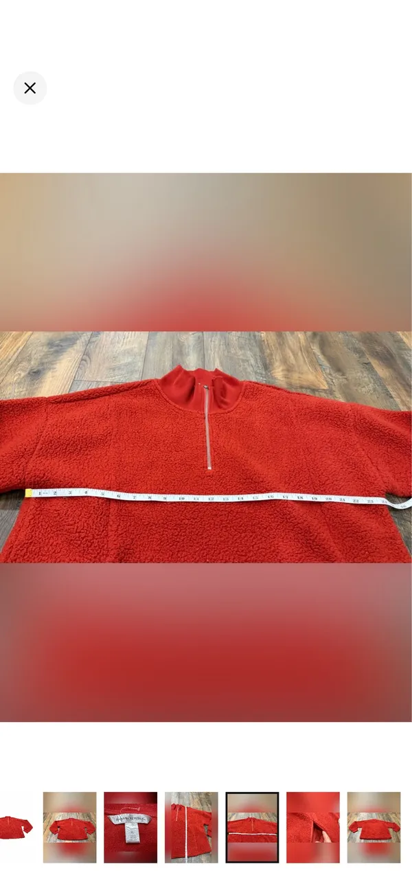 Banana Republic Women's Sherpa Pullover Fleece Jacket Size XL, Rust Red Orange - Image 5