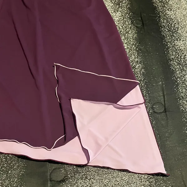 Womens 3/4 Vintage Express Y2K Strapless Asymmetrical Hem Maxi Dress Plum Purple - Image 5