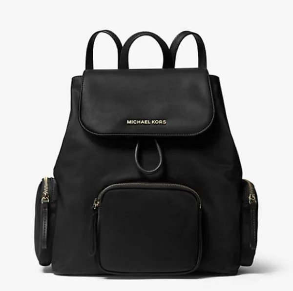 Michael Kors Abbey Large Nylon Backpack, Black New w/Tag Retail $398 - Image 3
